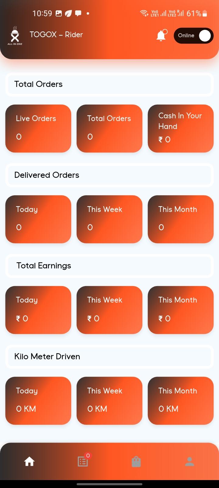Rider app ui